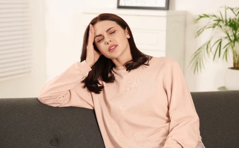 sleeping woman with mask